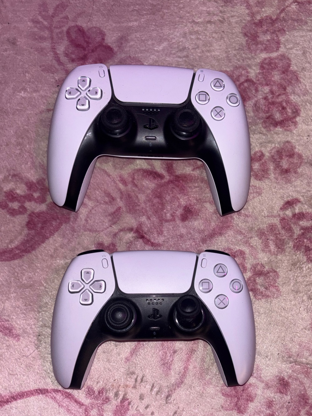 White DualSense PS5 Controllers - Pair (FOR REPAIR OR PARTS)